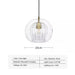 Modern Glass Double Shade Pendant Light with clear glass, wrought iron design, diameter 20cm, voltage 90-260V, E14*5W bulb.