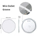 Wire outlet groove with dimensions of round LED bathroom vanity mirror, highlighting 80cm diameter and 4.7cm thickness.