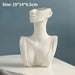 Nordic ceramic body art vase in Nordic style, displaying female form, ideal for elegant home decor. Size: 19*14*6.5cm.