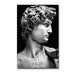 Graffiti-style canvas poster of Michelangelo's David sculpture, minimalist art for modern and traditional interiors.