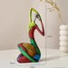 Vibrant Nordic Abstract Art Figurine with colorful patterns, standing 27cm tall, perfect for modern home decor.