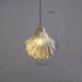 Elegant glass shell pendant ceiling light fixture with warm LED glow and electroplated finish, perfect for cozy spaces.