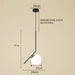 Modern Nordic pendant lamp with adjustable 150cm hanging wire, metal frame, glass shade, LED bulb, dimensions 48cm x 24cm.