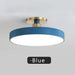 Blue Macaron LED Ceiling Light with modern circular design and elegant gold accents for contemporary interiors