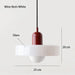 Retro glass pendant light in wine red and white, 25x20 cm, perfect for vintage and contemporary interiors.