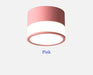 Pink Macaron LED ceiling downlight with Nordic-inspired design, perfect for colorful interior spaces, lobbies, or bedrooms.