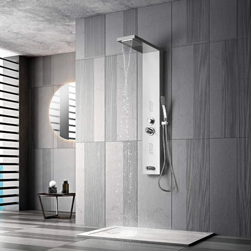 Multifunctional Shower Panel System – Rainfall, Waterfall, Massage Jets & Tub Spout - HomeComfort365