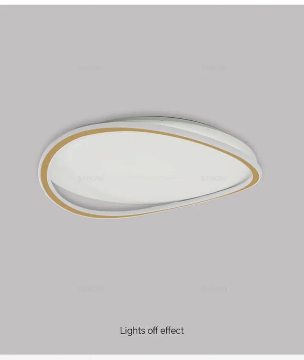 Modern LED ceiling flush mount lamp with lights off, showcasing sleek design and minimalist style.