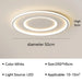 Geometric Modern LED Ceiling Lamp, 50cm diameter, 5cm height, white, suitable for 10-15m² areas, LED light source.