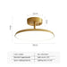 Modern rotatable LED ceiling light in golden, 30cm diameter, ideal for hallways or balconies, copper/acrylic materials.