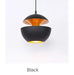 Black modern apple pendant light with LED bulb and iron-glass design, perfect for stylish living rooms and dining areas.