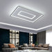 Geometric Modern LED Ceiling Lamp illuminating a stylish living room with contemporary furniture.