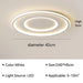 Geometric Modern LED Ceiling Lamp with white color, 40cm diameter, 5cm height, suitable for 5-10m² spaces.