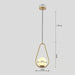 Modern Nordic pendant lamp with metal and glass design, gold plated finish, LED bulb, ideal for parlor or master bedroom lighting.