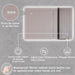 LED bathroom cabinet with adjustable brightness, color temperature, and defogger button. Waterproof touch controls for convenience.