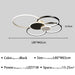 Minimalist overlapping circular ceiling light in black, LED 71W, suitable for 15-25m² spaces, dimensions L80*W65cm, H10cm.