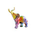 Vibrant graffiti-design elephant statue made from high-quality resin, perfect for modern home or office decor.