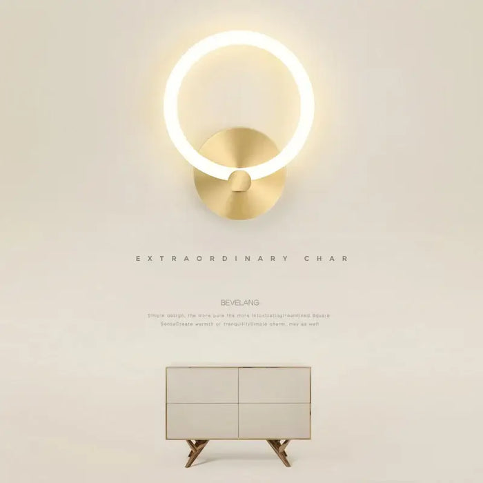 Modern Nordic LED Ring Wall Lamp in elegant minimalist design, ideal for contemporary home decor and ambient lighting.