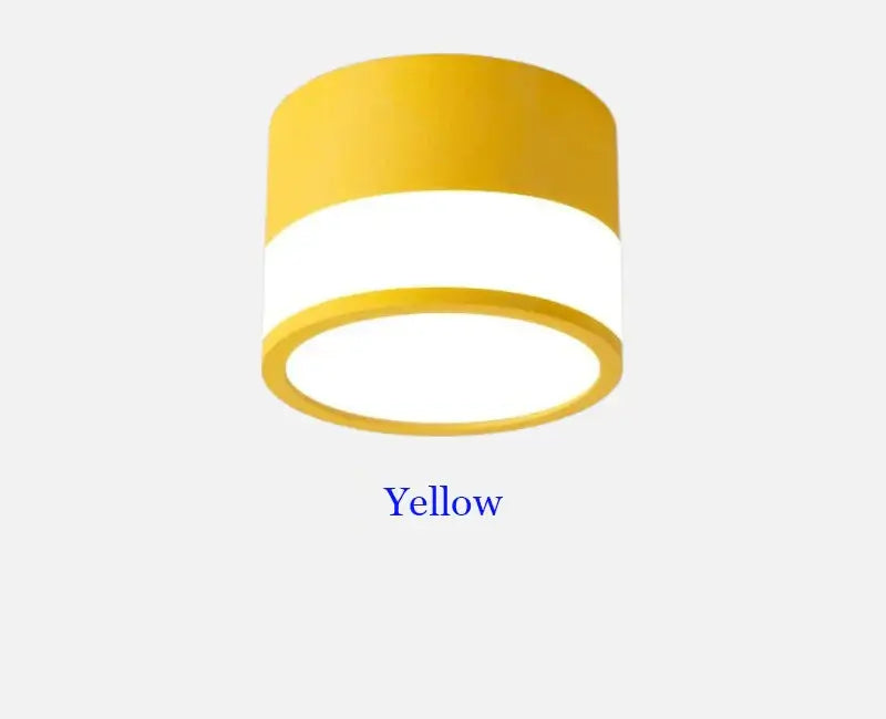 Yellow Macaron LED ceiling downlight with Nordic-inspired design, suitable for various interiors and wattages ranging from 7W to 20W.