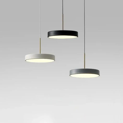 Modern LED Saucer Pendant Light in black, white, and gray with sleek design for dining areas, bars, and restaurant use.