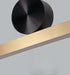 Modern Linear LED Bar Pendant Lamp in gold and black with minimalist design, perfect for contemporary office or restaurant settings.