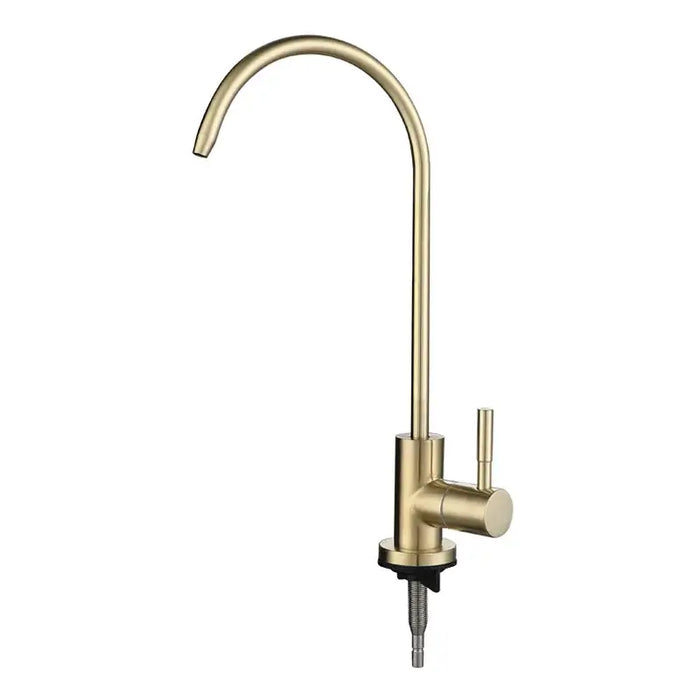 Eco-Friendly Drinking Water Faucet in brushed gold with lead-free stainless steel design for modern kitchens.