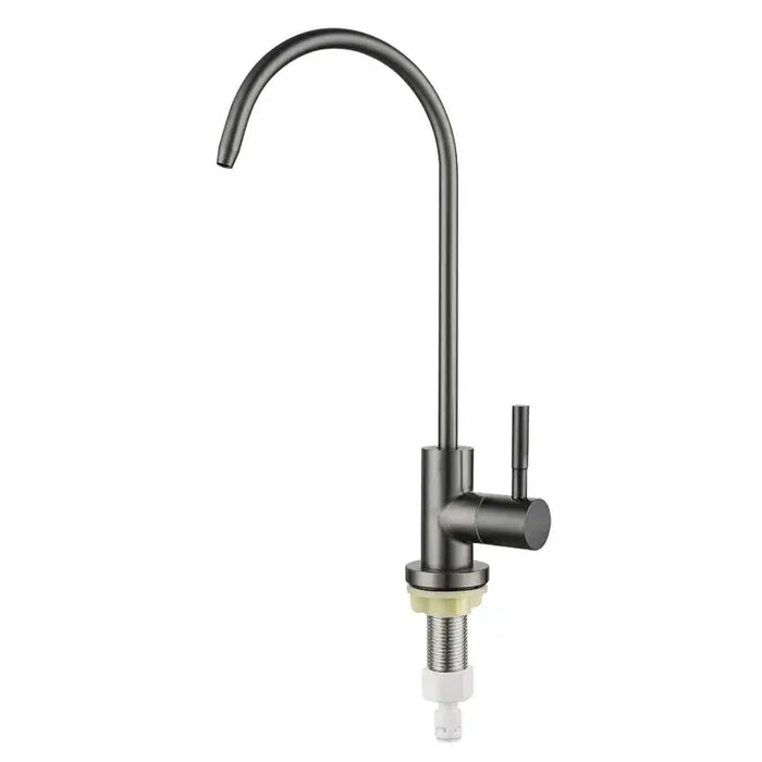 Eco-friendly drinking water faucet with lead-free 304 stainless steel and brushed gold finish, ideal for modern kitchens.