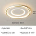 Geometric modern LED ceiling lamp in gold with 40cm diameter, suitable for 5-10m² spaces, high efficiency lighting.