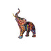 Modern elephant statue with vibrant graffiti design, crafted from synthetic resin for home or office decor.