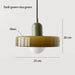 Dark green and tea green retro glass pendant light with dimensions 25 cm width and 20 cm height.