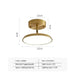 Modern rotatable LED ceiling light in golden color with copper and acrylic materials, ideal for hallways and balconies.