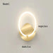 Modern Nordic LED Ring Wall Lamp Model C, gold finish, minimalist design, dimensions: height 24cm, width 21cm.