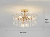 Luxury crystal lantern chandelier with gold accents, dimensions 35cm high and 42cm diameter, elegant lighting fixture.