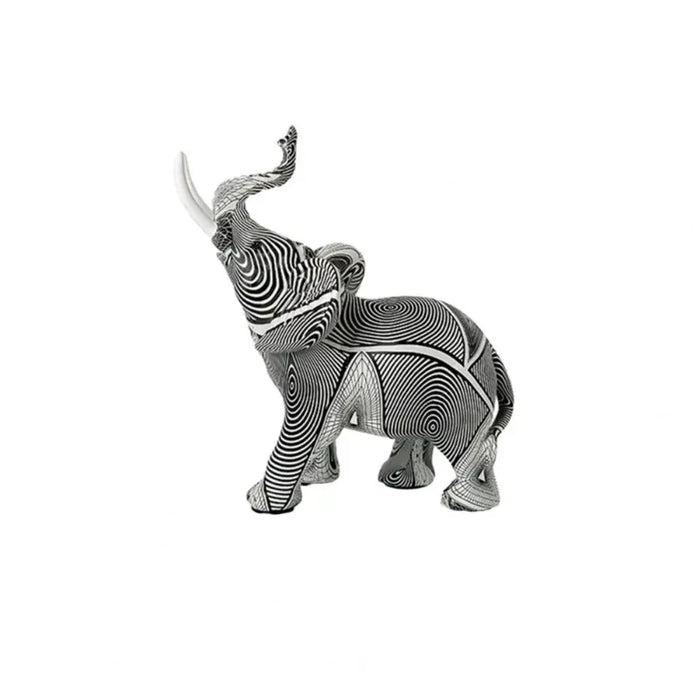 Artistic elephant statue with graffiti design, crafted from synthetic resin, ideal for modern home or office decor.