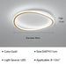 Modern LED ceiling flush mount lamp in gold, dimensions 40cm diameter x 11cm height, suitable for 8-12m² rooms.