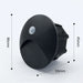 Recessed LED motion sensor wall lamp with dimensions labeled, featuring a black finish and smart light control detection sensor.