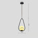 Modern Nordic pendant lamp with black metal and glass shade, ideal for parlors and bedrooms, showcasing sleek design and LED bulb.