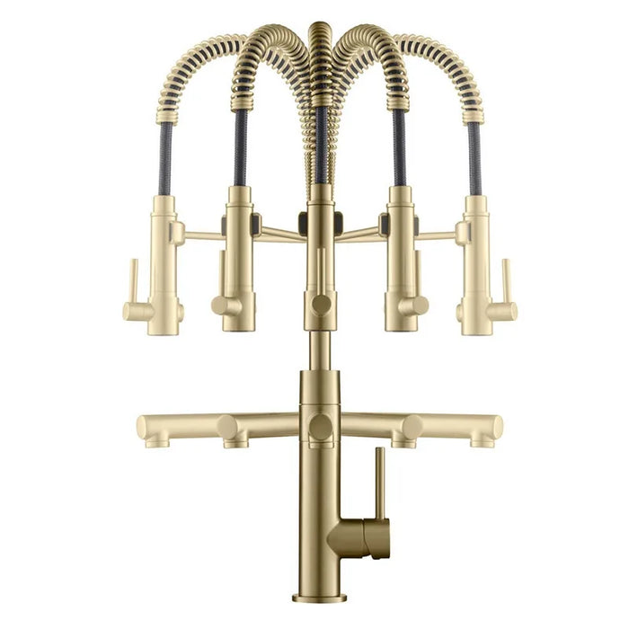 Luxury Brass Kitchen Faucet with Magnetic Dual-Control - HomeComfort365