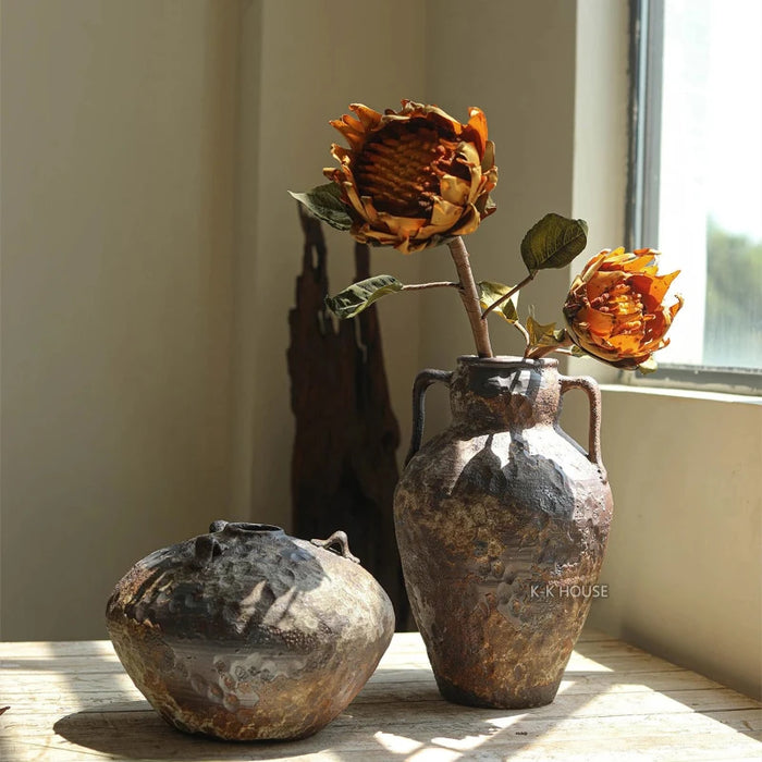 Handmade Rough Pottery Ceramic Vase - HomeComfort365