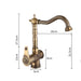 Antique Bronze Deck-Mount Basin Faucet with dimensions and classic design for bathroom elegance.