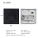 Recessed LED Walkway Light in black, dimensions labeled, AC 85-260V, IP20 rated, no sensor, installation diagram shown.