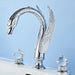 Luxury Swan Basin Mixer with Dual Crystal Handles and Gold Finish