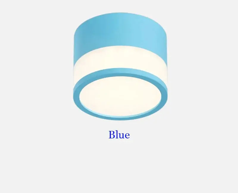 Blue Macaron LED Ceiling Downlight with Nordic Design, Ideal for Bedrooms and Lobbies