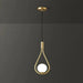 Modern frosted glass globe chandelier with gold iron finish for bedroom and living room lighting. LED pendant light fixture.