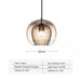 Modern glass double shade pendant light, cognac color, 20cm diameter; voltage range 90-260V, suitable for 3-8m² spaces.