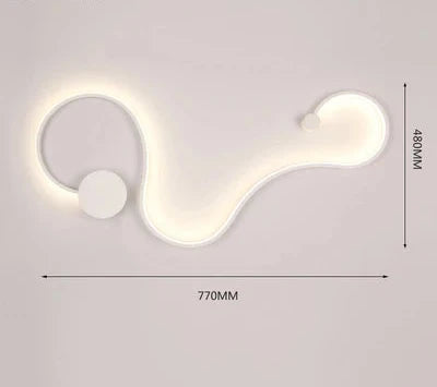 Nordic Curve Wall Lamp with modern LED design, metal body, and acrylic shade for stylish bedroom and foyer lighting.