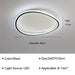 Modern LED Ceiling Flush Mount Lamp in black, 40cm diameter, suitable for 8-12m² rooms, minimalist design.