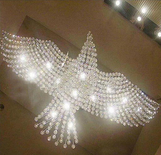 Eagle Luxury Crystal Chandelier with exquisite crystal eagle motif and modern LED lighting for elegant home decor.