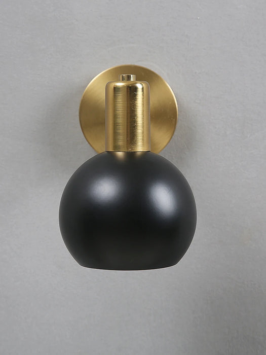 Modern black and gold LED wall lamp with adjustable arm and sleek design.