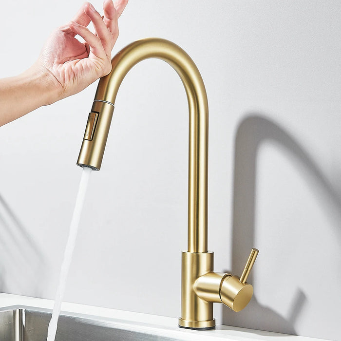 Touch Sensor Kitchen Faucet with hands-free operation, showcasing modern design and precise control for enhanced convenience.